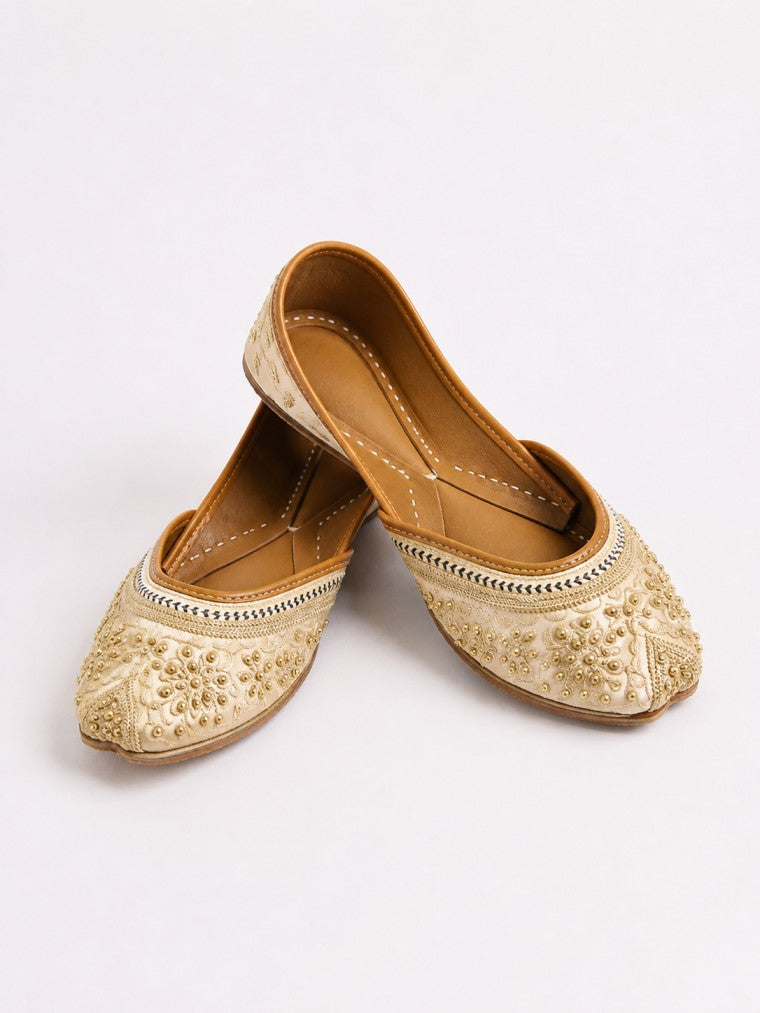 Golden Zari & Pearl Khussa