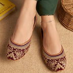 Premium Maroon Velvet Khussa - Royal Festive Footwear