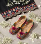 Multicolor Traditional Pom-Pom Khussa